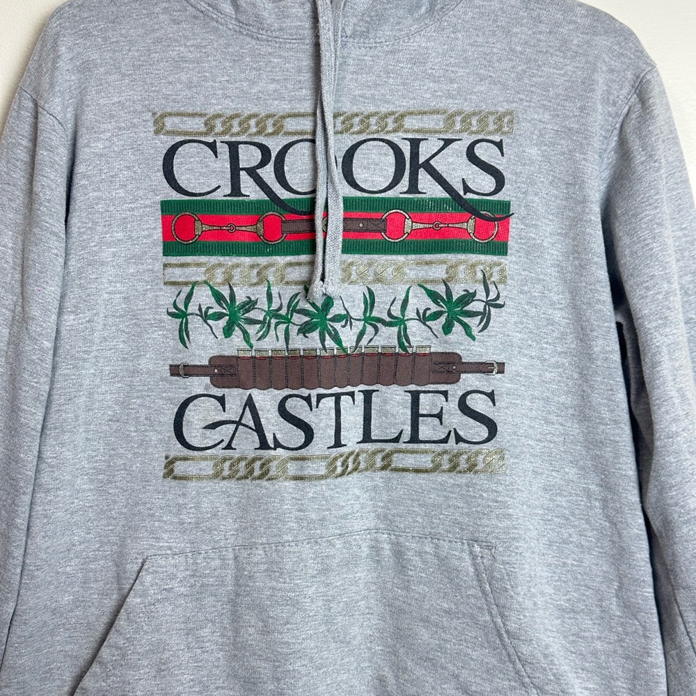 Crooks & Castles Hoodie Gray Graphic Pullover Size L Streetwear - Picture 3 of 6
